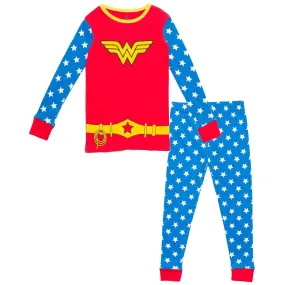 DC Comics Justice League Wonder Woman Pullover Pajama Shirt and Pants Sleep Set