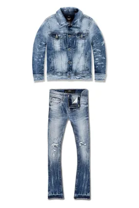 Kids Hamilton Attitude Stacked Denim Set (Aged Wash)