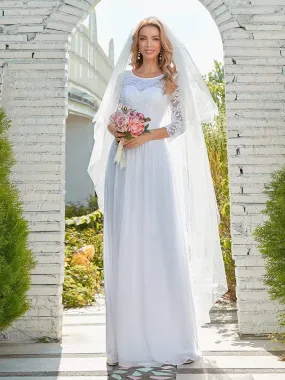 Simple Casual Lace & Chiffon Wholesale Wedding Dress for Eloping